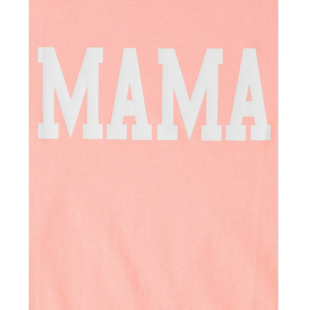 PLACE, Women's Mama Short Sleeve Graphic Tee Shirt, Size Med, Color Pink, NWT